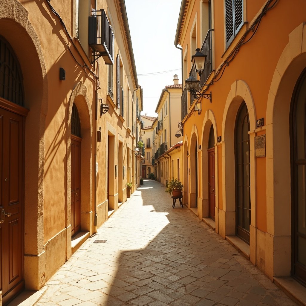 Ruelle du centre ancien d'Aix-en-Provence baignée de lumière